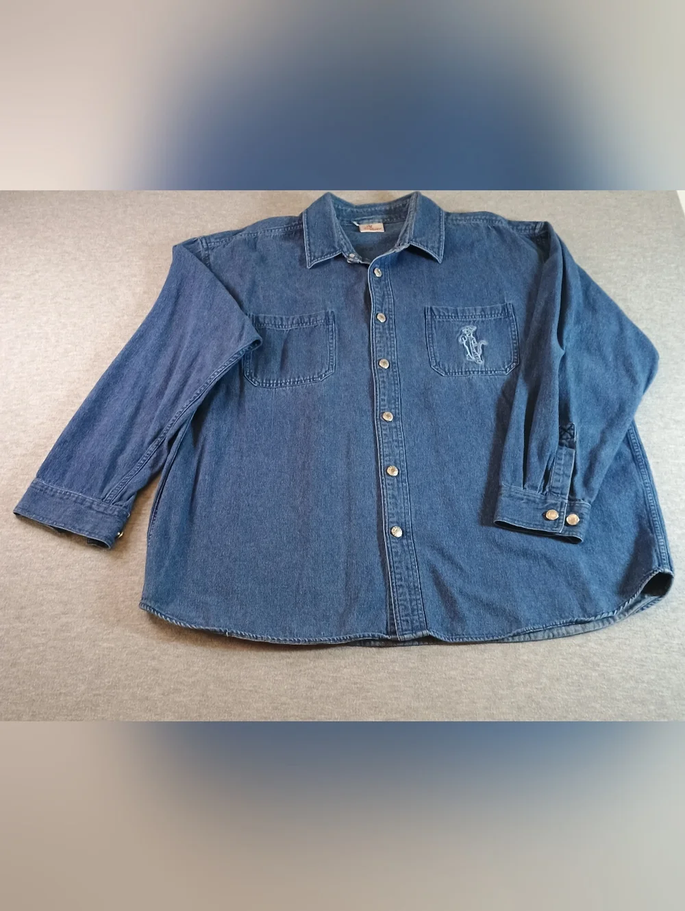 Disney Tigger Denim Women's Size XL Button-Down Shirt with Chest Pockets